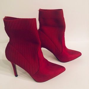 Catherine Maladrino Red Sock Bootie